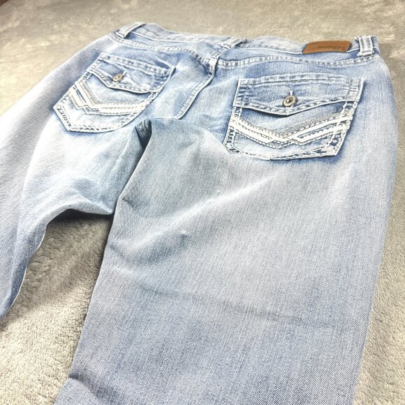 Flypaper Women’s Light Wash Straight Jeans Embroidered Pockets Size 34x32 - Picture 9 of 14